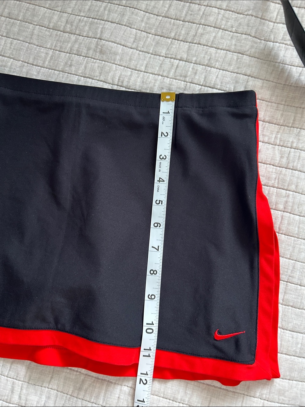 Nike Vtg Y2K sporty black red stripe mini athletic tennis golf pull on skort M - Picture 11 of 12
